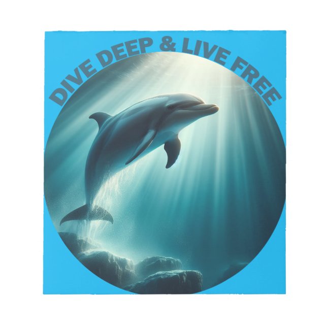 Dive Deep Live Free Dolphin Anteckningsblock (Framsida)