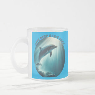 Dive Deep Live Free Dolphin Frostad Glasmugg