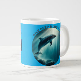 Dive Deep Live Free Dolphin Jumbo Mugg