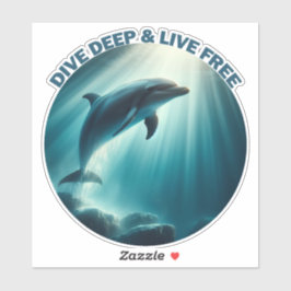 Dive Deep Live Free Dolphin Klistermärken