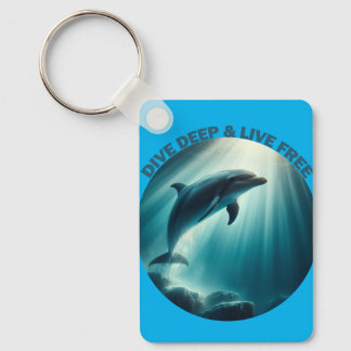 Dive Deep Live Free Dolphin Nyckelring