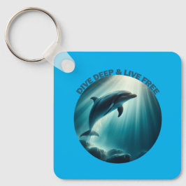 Dive Deep Live Free Dolphin Nyckelring