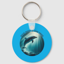Dive Deep Live Free Dolphin Nyckelring