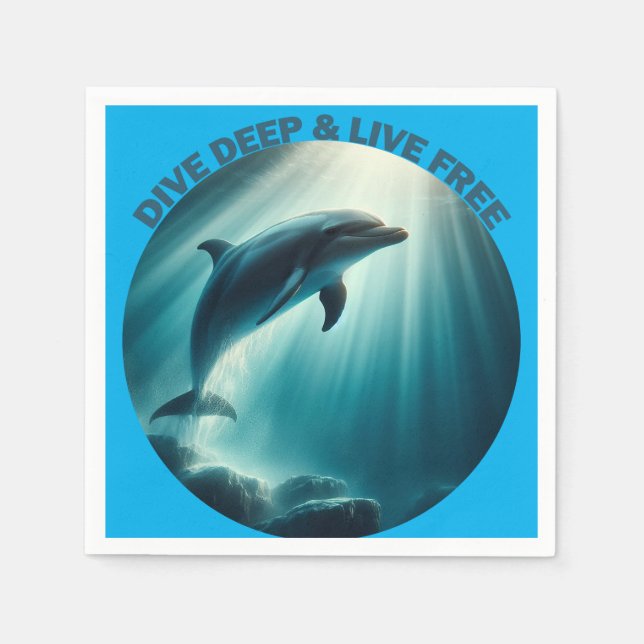 Dive Deep Live Free Dolphin Pappersservett (Framsidan)