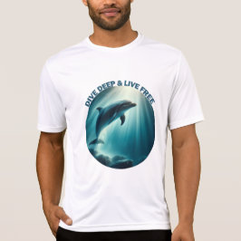Dive Deep Live Free Dolphin T Shirt