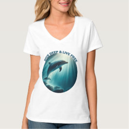 Dive Deep Live Free Dolphin T Shirt