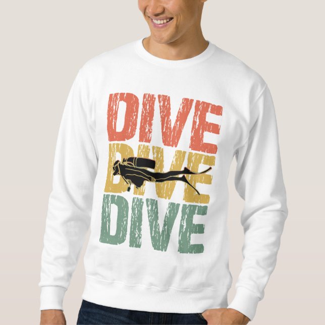 Dive Dive Dive - Scuba Diver Underwater Diving Lång Ärmad Tröja (Framsida)