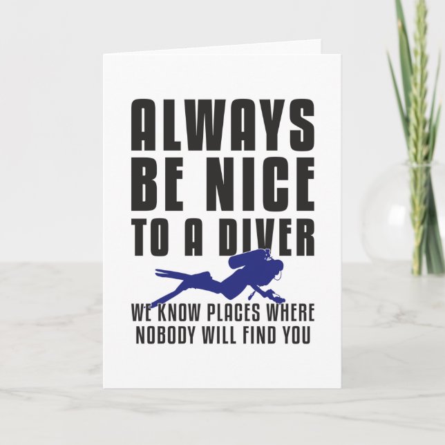 Dive Dive Dyka Diver Funny Gift Idea Kort (Framsida)