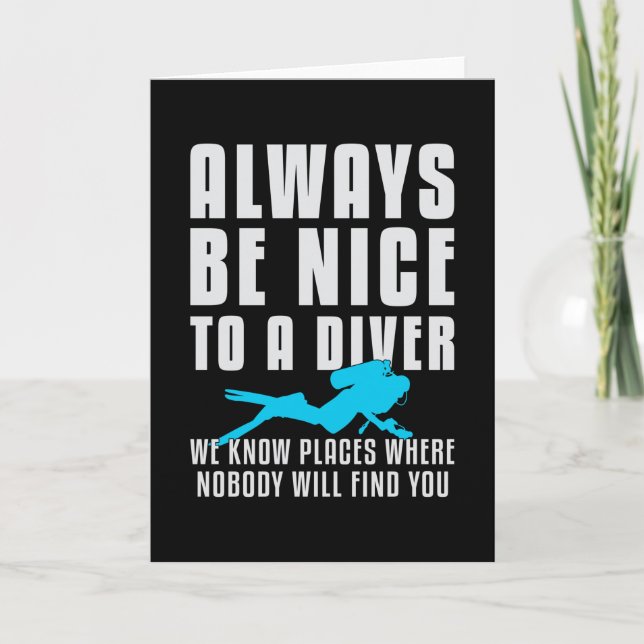 Dive Dive Dyka Diver Funny Sea Gift Idea Kort (Framsida)