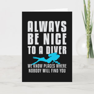 Dive Dive Dyka Diver Funny Sea Gift Idea Kort