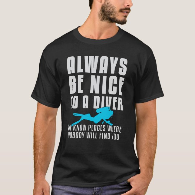Dive Dive Dyka Diver Funny Sea Gift Idea T Shirt (Framsida)