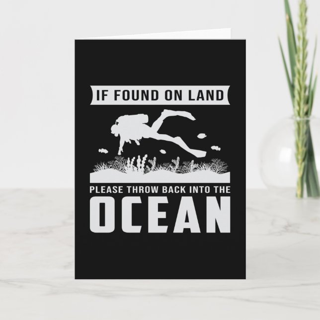 Dive Diver Dyka Funny Sea Gift Idea Kort (Framsida)