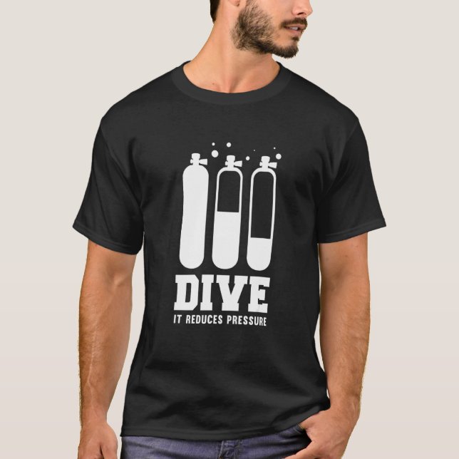 Dive Diver Dyka Snorkel Underwater Ocean S T Shirt (Framsida)