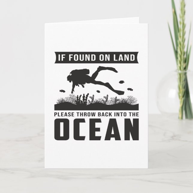Dive Diver Scuba Sea Diving Funny Gift Idea Kort (Framsida)