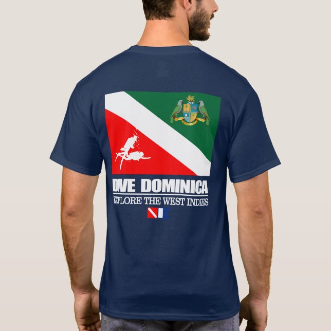 Dive Dominica (sq) T Shirt (Baksida)