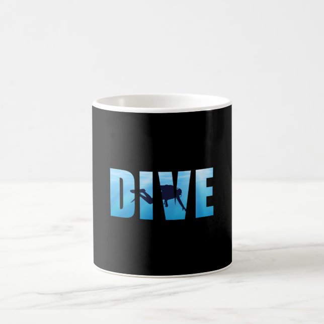 Dive Dyka Dive Funny Sea Gift Idea Kaffemugg (Center)