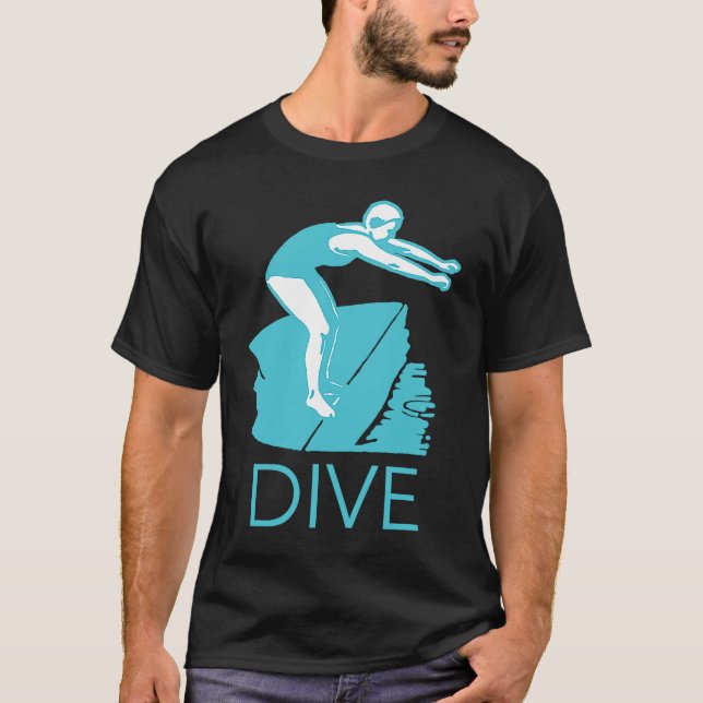 DIVE Encourage Inspire Motivate Boost Support Retr T Shirt (Framsida)
