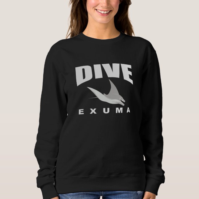Dive Exuma Scuba Diving at Exuma with Manta Rays T Shirt (Framsida)