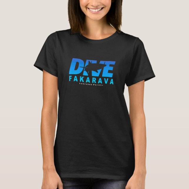 Dive Fakarava med Dyka av haj vid Fakarava T Shirt (Framsida)