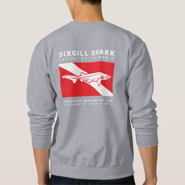 Dive Flagga Mörk Shirt Lång Ärmad Tröja (Baksida)