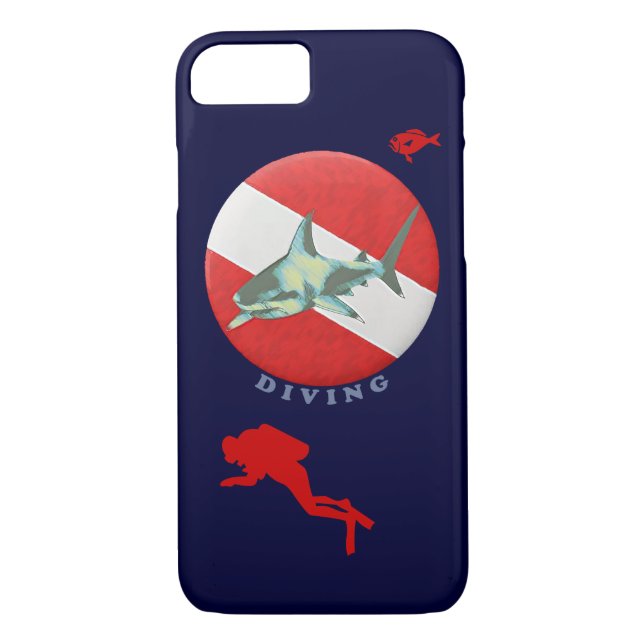 Dive flagga shark Case-Mate iPhone skal (Baksida)