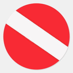 Dive Flagga Sticker Runt Klistermärke