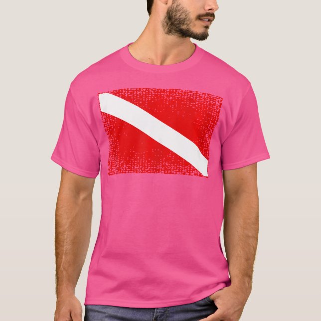 Dive Flagga Worn-Dyka T Shirt (Framsida)