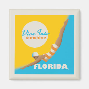Dive in i solskine Florida Magnet