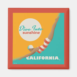 Dive in i solskine Kalifornien Magnet