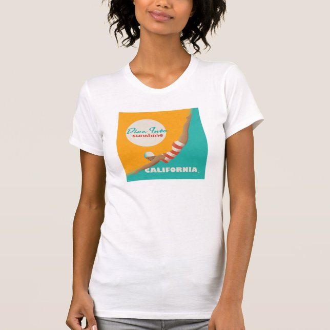 Dive in i solskine | Kalifornien T Shirt (Framsida)