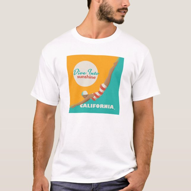 Dive in i solskine | Kalifornien T Shirt (Framsida)