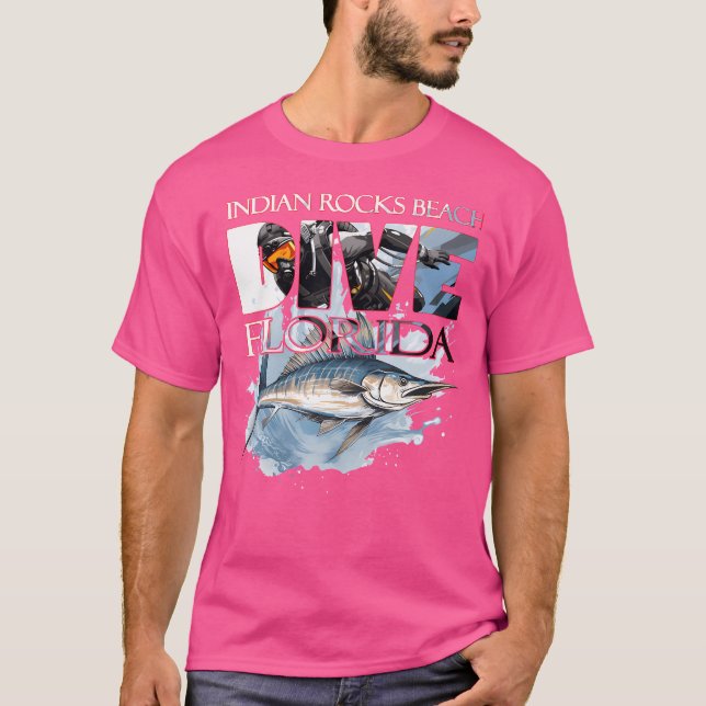 Dive Indian Sten Beach Florida Dyka Snork T Shirt (Framsida)