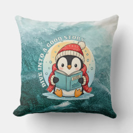 Dive Into A Good Story Reading Penguin Pillow Kudde