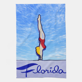 Dive Into Florida, Vintage Neon Sign, Swimsuit, Kökshandduk