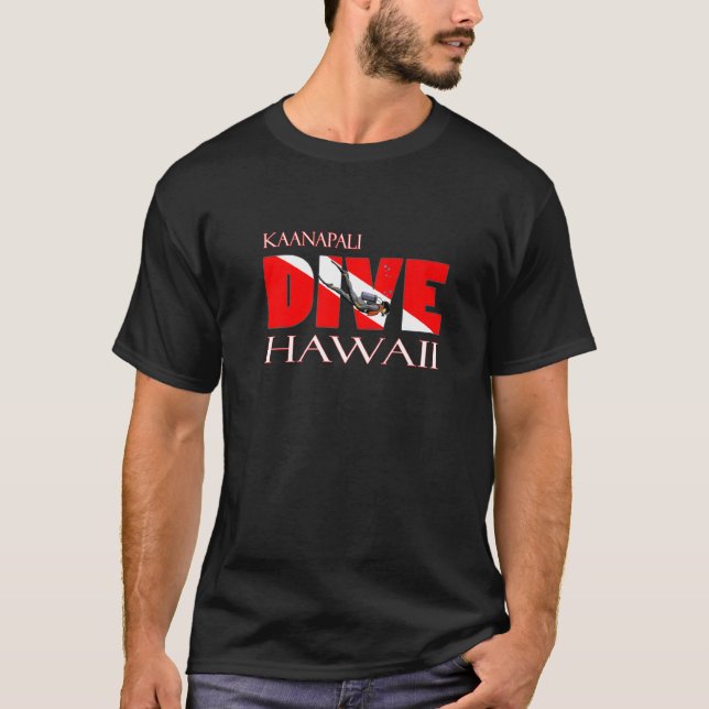 Dive Kaanapali Hawaii Dyka Snorkeling T Shirt (Framsida)