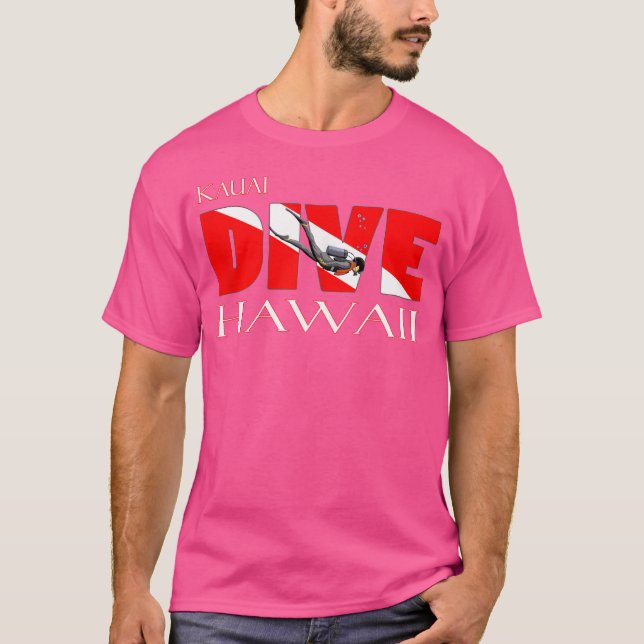 Dive Kauai Hawaii Dyka Snorkeling T Shirt (Framsida)