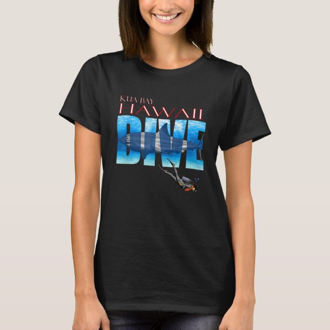 DIVE Kua Bay SCUBA Diving Snorkeling T Shirt (Framsida)