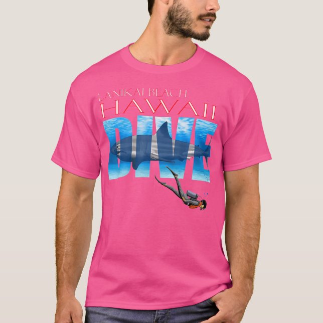 Dive Lanikai Beach Dyka Snorkeling T Shirt (Framsida)