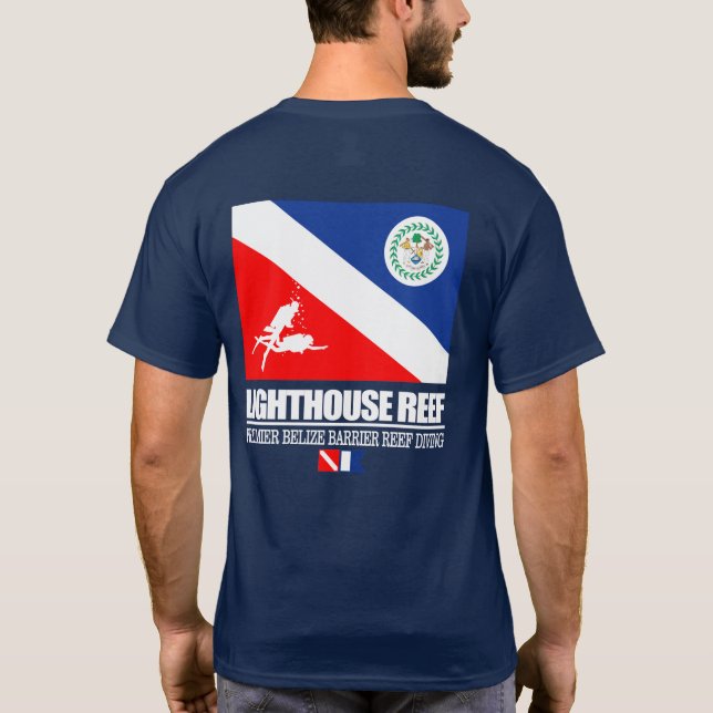 Dive Lighthouse Reef (sq) T Shirt (Baksida)