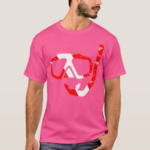 Dive mask och Snorkel Diver ned Flagga Dyka T Shirt
