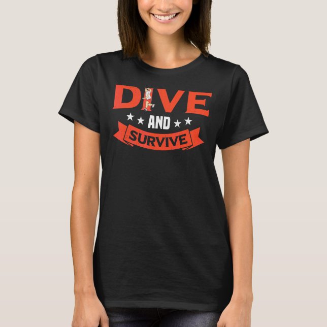 Dive och Överlev Gaga Boll Dodgeball Game 1 T Shirt (Framsida)