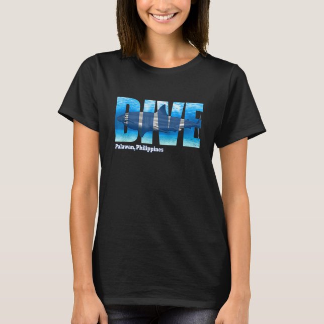 DIVE Palawan SCUBA Diving Snorkeling T Shirt (Framsida)