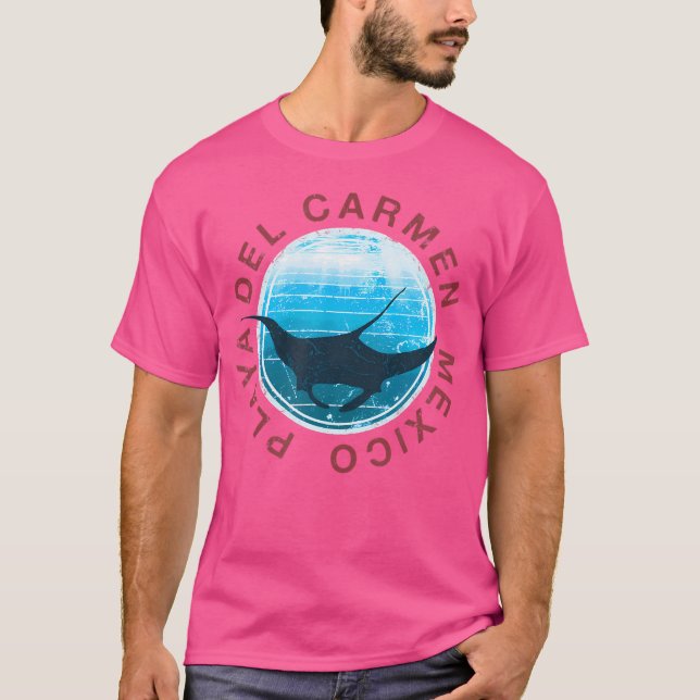 Dive Playa Del Carmen Mexiko Diving Manta T Shirt (Framsida)