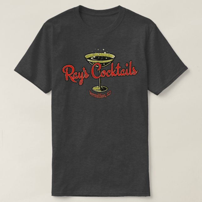 Dive Pub Rays Cocktails Vermiljon 1968 T Shirt (Design framsida)