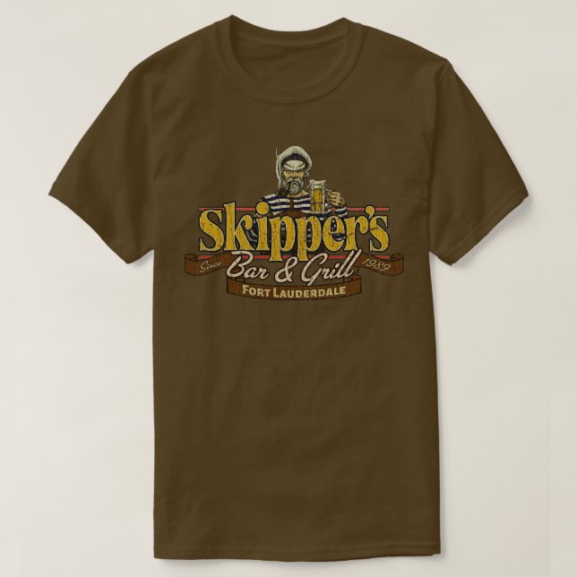 Dive Pub Skippers Pub & Grill 1989 T Shirt (Design framsida)