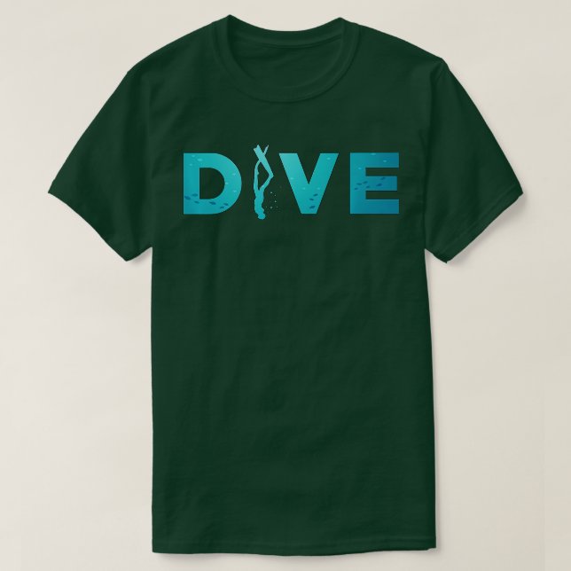 Dive Quote Freedive Spearfish Apnea Apnoe Fläkt T Shirt (Design framsida)