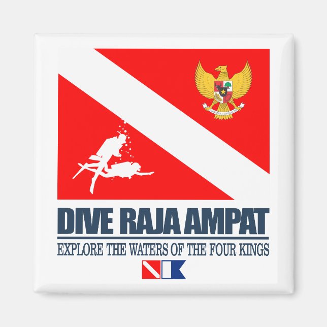 Dive Raja Ampat (sq) Magnet (Framsidan)