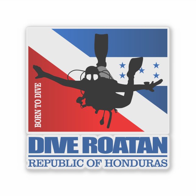 Dive Roatan DF2 Klistermärken (Framsida)