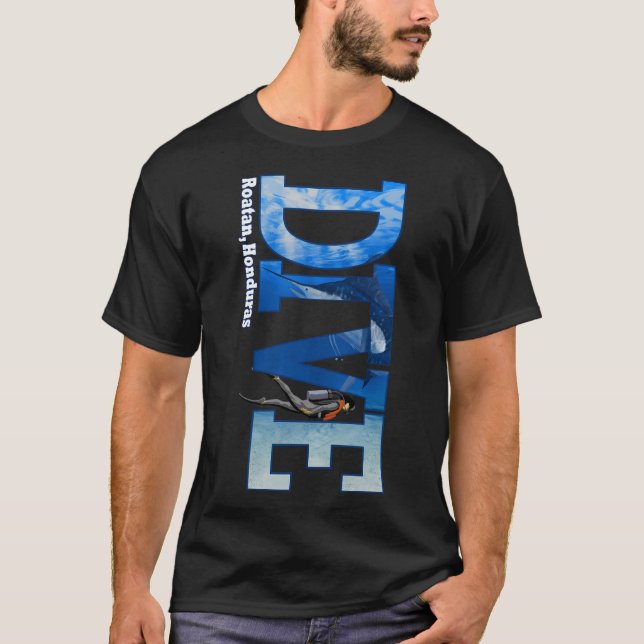 Dive Roatan Dyka Snorkeling T Shirt (Framsida)