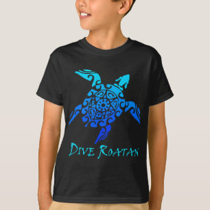 Dive Roatan, Honduras Vintage Tribal Turtle Vacati T Shirt